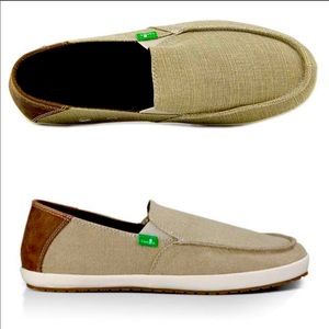 SANUK CASA Vintage NATURAL CANVAS SHOES MENS NWOT
